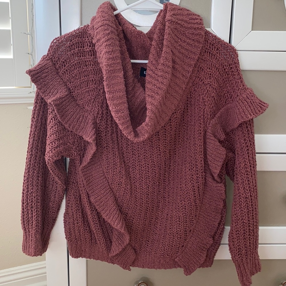 Express Cable Knit Cowl Sweater